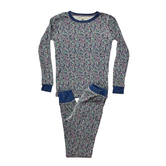 CREWCUTS Long Sleeve Pajama Set Periwinkle Tiny Floral Size 10 Girls #BU187 - Picture 1 of 6